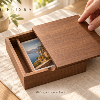 Elixra Wooden Travel Keepsake Box